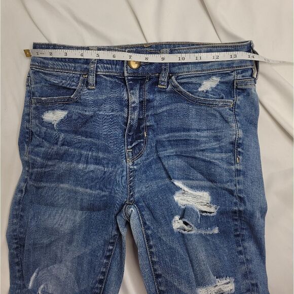 AMERICAN EAGLE hi rise distressed super stretch x jegging ankle blue jean 4‎ - Picture 8 of 11